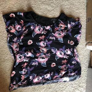 Black and Pink Floral Shirt
